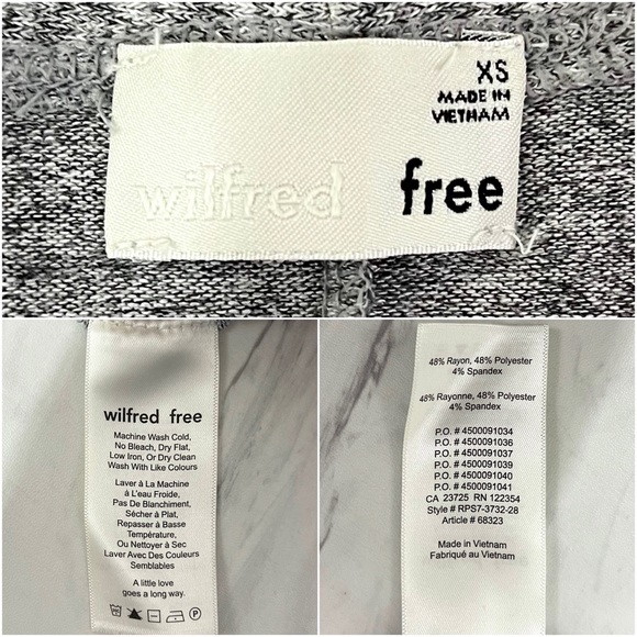 Aritzia- Wilfred Free Heather Gray Long Zlata Open Cardigan Size XS. - Picture 8 of 8